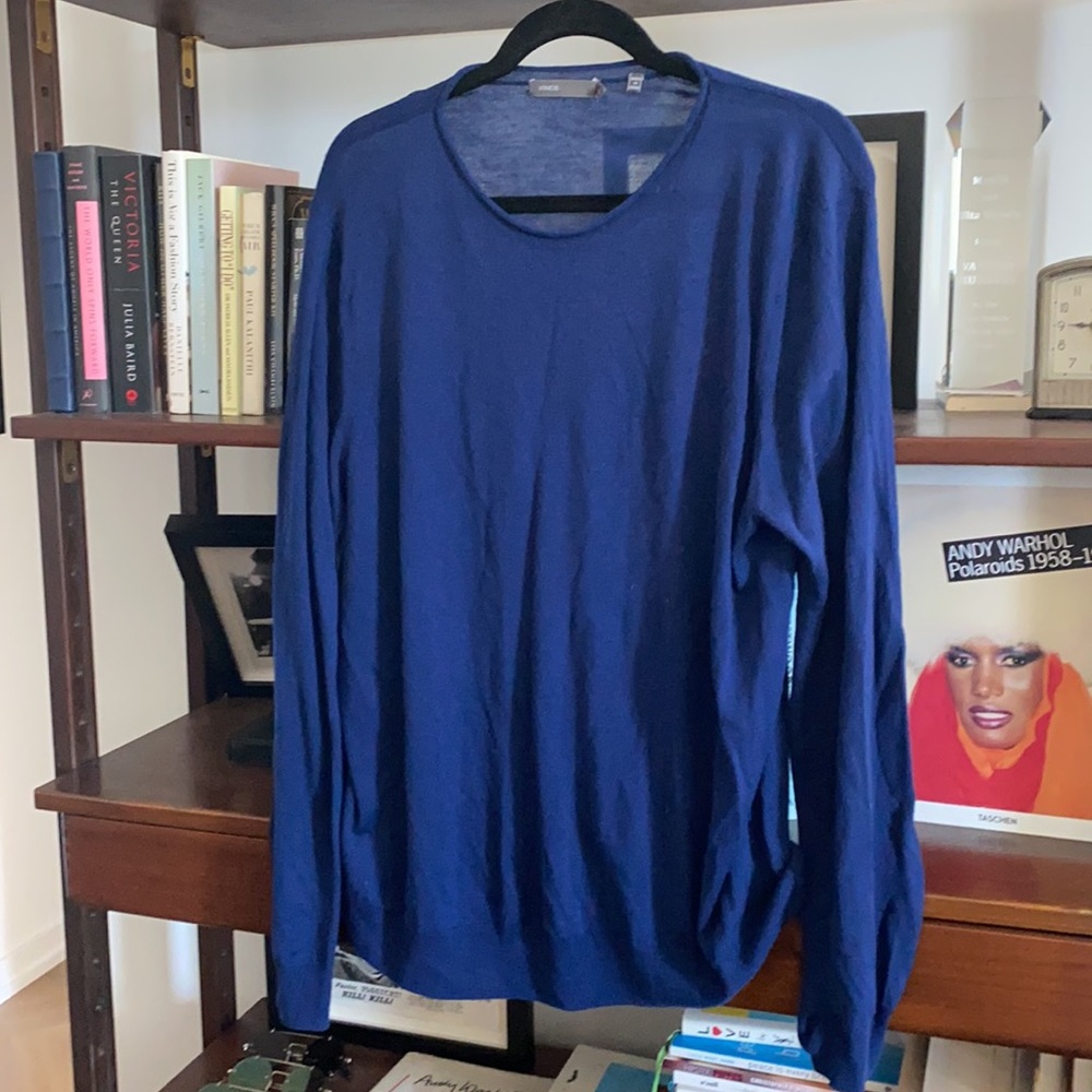 Vince Wool Crewneck Light Sweater Admiral Blue - Picture 4 of 7